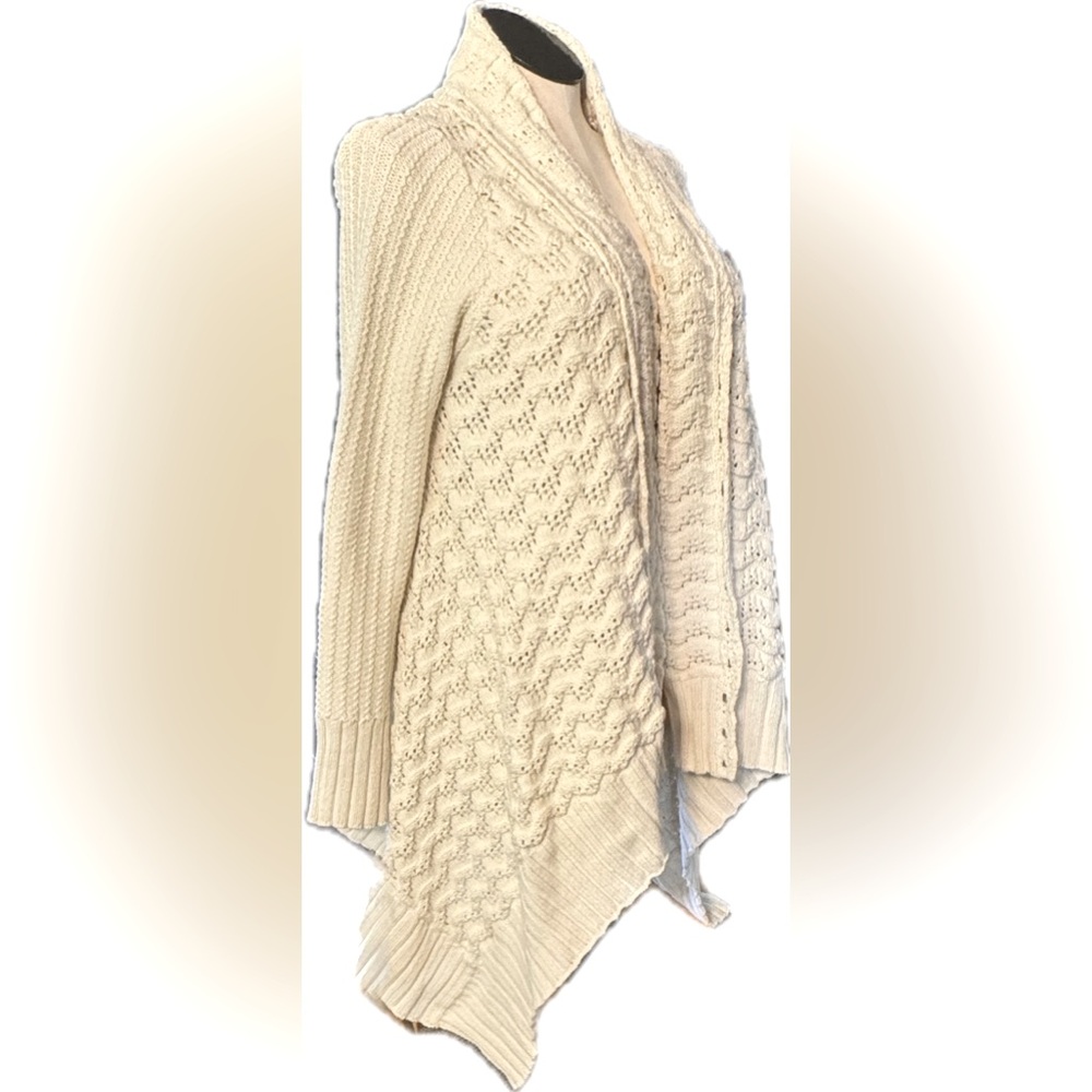 Lucky Brand Ivory Sweater Handkerchief Hem Fantastic Style Stitch Design M-XL